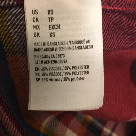 American Eagle Boyfriend plaid flannel XS 🦅 - Picture 8 of 8